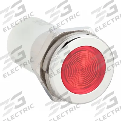 APPROVED VENDOR Flush Panel Light: 16 mm Panel Mounting Hole Dia, LED, Red, Flush Head - LED Indicator Pilot Lights