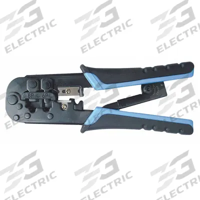WESTWARD Crimper: For RJ-11/RJ-12/RJ-45, 7 1/4 in Overall Lg, Deluxe Cushion Grip - Modular Data Plug Crimpers