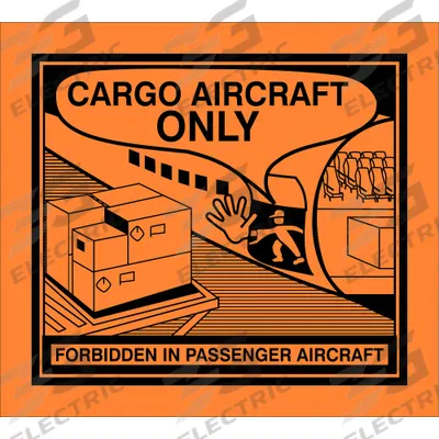 APPROVED VENDOR Handling Label: Cargo Aircraft Only, 4 1/2 in x 5 in, 4 1/2 in Label Wd