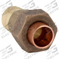NIBCO Sweat Fitting Union: 1/4 in CTS x 1/4 in Pipe, Cup x MNPT, Bronze (MPN 7334LF 1/4)