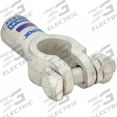 FUSION Battery Terminal: Straight, Solder, 3/0 ga, Purple Color, Negative - Straight Alignment