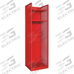 HALLOWELL Gear Locker: 24 3/4 in x 22 in x 84 in, Steel, 2 Shelves, 4 Compartments, Red, Open Front (MPN TGNN42(84)-1C-G-RR-HT). Key specifications — Includes Hanging Rod: Yes; Locker Color: Red; Frame Assembled: Assembled; Locker Finish: Galvanneal; Locker Material: Steel; Includes Footlocker: No; Includes Security Box: No; Open Front: Yes.