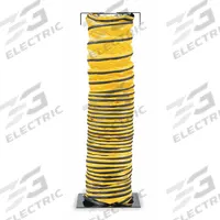 ALLEGRO Blower Ducting: 8 in Dia, 15 ft Lg, For Use With Blowers, Black/Yellow, Vinyl Polyester (MPN 9500-15). Key specifications — Material: Vinyl Polyester; Standards: ASTM 227; Color: Yellow; For Use With: Blowers; Includes: Fastening Cuffs; Conductive Material Construction: No; Brand: ALLEGRO.