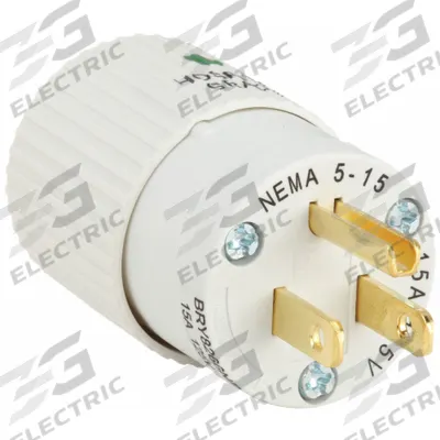 BRYANT Straight Blade Plug: Hospital Grade, 5-15P, 125V AC, 15 A, 2 Pole, 3 Blade - General Purpose Plugs
