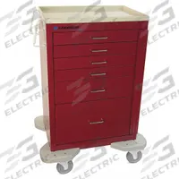 LAKESIDE General Medical Supply Cart with Drawers: Steel, (2) Swivel/(2) Swivel with Brake, Red, Red (MPN C-630-2B-1R). Key specifications — Material: Steel; Drawer Color: Red; Brand: LAKESIDE; Caster/Wheel Configuration: (2) Swivel; Cabinet Color: Red.
