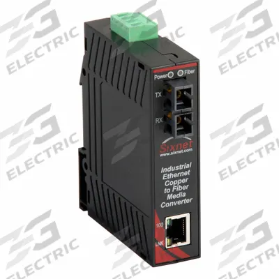 RED LION Media Converter: Unmanaged, DIN Rail, 2 Ports, RJ45, 100 Base-FX/10/100 Base-TX - Ethernet Converters