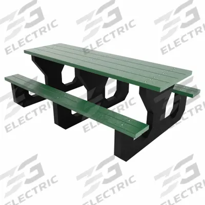 ULTRASITE Youth Picnic Table: Vandal Resistant Resinwood, Grey, 24 1/2 in Overall Ht - Kids' Picnic Tables