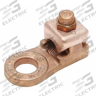 BURNDY Wire Connector: 1/0 AWG – 2/0 AWG Wire Sizes, 1/2 in Stud Size - Straight Mechanical Lugs