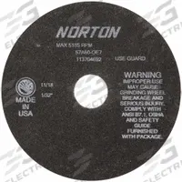 NORTON Cutoff Wheels: Type 1, 7" x 1/32" x 1 1/4", 57A60-OE7 (MPN 66252922985). Key specifications — Brand: NORTON; Wheel Hardness: O.