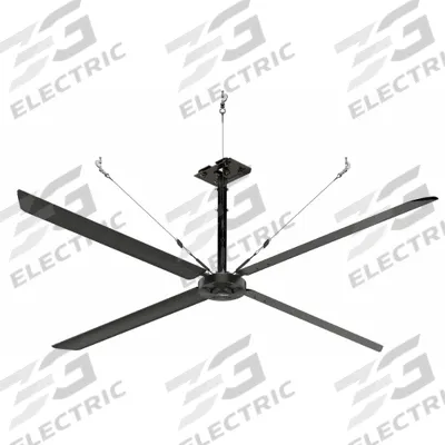 HUNTER INDUSTRIAL Ceiling Fan: 86,673 cfm Airflow, 14 ft Blade Dia, Variable Speeds, 480V AC - Industrial HVLS Ceiling Fans
