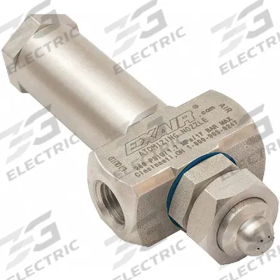EXAIR Atomizing Spray Nozzle: Pressure, 1.9 scfm, Wide Angle Round, 1/4 in FNPT - Internal Mix Air-Atomizing Spray Nozzles