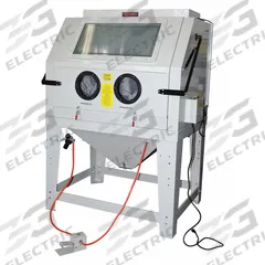 ALLSOURCE Abrasive Blast Cabinet: Siphon Feed, 44 in W x 34 in D Work Area, 20 cfm (MPN 41800). Key specifications — attr952399: ALLSOURCE; attr978098: Nozzle; attr978092: Top Door; attr978085: 20 cfm @ 80 psi.