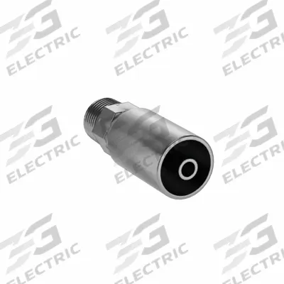 KURT Hydraulic Crimp Fitting: Carbon Steel, Straight, -6 For Hose Dash Size - Kurt Crimp Hydraulic Hose Fittings with NPT Connection