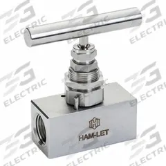 HAM-LET Plumbing Needle Valves: Inline Valve Body, 316 Stainless Steel, Screw-In Bonnet, FNPT x FNPT (MPN H-99S-10-SS-N-R-1/4). Key specifications — For Media: Liquid; Standards: ISO 15848-1; Brand: HAM-LET; Valve Series: H99; Stem Type: Regulating; Connection Gender - Side 2: Female; Connection Gender - Side 1: Female; Connection Type - Side 1: NPT.