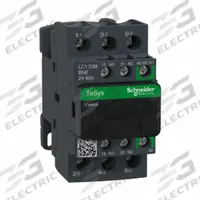 SCHNEIDER IEC Magnetic Contactor: Non-Reversing, 3 Poles, 3NO Contacts, 38 A, 24V AC/48V AC Coil (MPN LC1D38BNE). Key specifications — Brand: SCHNEIDER; Integrated Surge Suppression: No; Nominal Coil Voltage @ 60Hz: 48V AC.