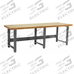 BENCHPRO Workbench: Adj Ht, Particleboard, 96 in x 36 in, 1,600 lb Overall Load Capacity, Gray (MPN RPB3696). Key specifications — Brand: BENCHPRO.