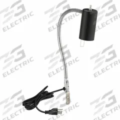 APPROVED VENDOR Task Light: Bulb Dependent, Gooseneck, 21 in Arm Reach, Bracket, 25 W, 120V AC (MPN 2RPJ4). Key specifications — Lighting Technology: Bulb Dependent; Brand: APPROVED VENDOR; Bulb Wattage: 25 W; Color: Black/Silver; Operating Voltage: 120V AC.