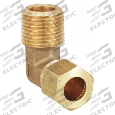 PARKER Compression Fitting Elbow: 3/4 in OD x 3/4 in Pipe Fitting Size, Compression x MNPT - Standard Sleeve Brass Compression Fittings