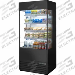 TRUE REFRIGERATION Refrigerated Merchandiser: 78 1/2 in x 36 in x 29 1/8 in, Black, 4 Shelves (MPN TOAM-36GS-HC~NSL01). Key specifications — attr1277723: TRUE REFRIGERATION; attr1277683: R-290; attr1277691: No; attr1277694: Black; attr1280716: Partial Glass Panel with Glass Sides; attr1280729: TOAM.