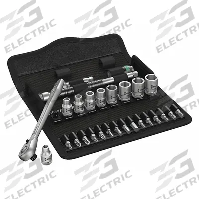 WERA Socket Wrench Set: 1/4 in Drive, 28 Piece, 6-Point, SAE - SAE Socket Sets with Drive Tools