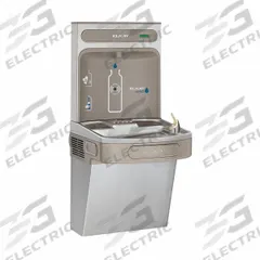 ELKAY Drinking Fountain with Bottle Filler: On-Wall, 8 gph @ 50°F, Stainless Steel, Silver (MPN EZS8WSSK). Key specifications — Brand: ELKAY; Housing Material: Stainless Steel; Housing Finish: Plain; Chilling Capacity: 8 gph @ 50°F; Housing Color: Silver.