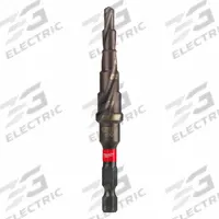 MILWAUKEE Step Drill Bit: 3/16" to 1/2", TiAlN-Coated HSS, Impact Rated, Quick-Change Hex Shank (MPN 48-89-9242). Key specifications — attr1234936: Impact Rated.