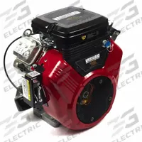 BRIGGS & STRATTON Gasoline Engine: Series Vanguard, 18 hp Horsepower, Horizontal, 1 in, Electric (MPN 356447-0080-G1). Key specifications — attr980210: No; attr980216: Electric; attr980222: 1 in; attr980223: 1" Dia X 2.90/2.98" Long, 1/4" Keyway, 3/8-24 D&T; attr987749: 356447-0080-G1.
