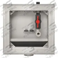 GUY GRAY Outlet Box: 1/2 in FPT, 1/4 in Turn, Center, 8.63 in Box Wd, 11.25 in Box Ht (MPN 82643). Key specifications — Valve Connection: 1/4 in Turn; Inlet Connection: 1/2 in FPT; Drain Location: Center; Brand: GUY GRAY.