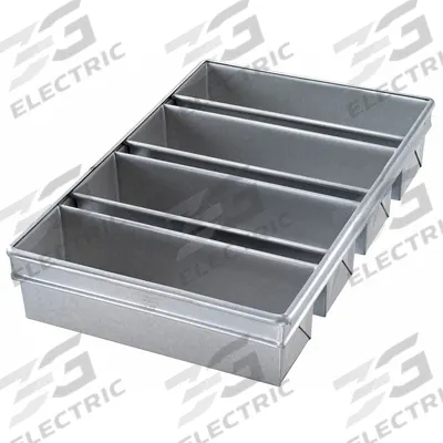 CHICAGO METALLIC Pullman Bread Pan: Aluminized Steel, 4 Slots, 13 3/4 in Overall Wd - Bread & Loaf Pans