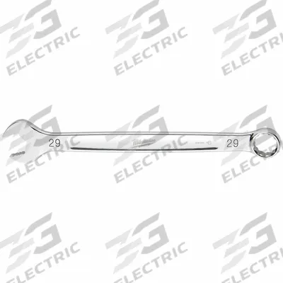 MILWAUKEE Combination Wrench: Steel, Chrome, 29 mm Head Size, 15 3/8 in Overall Lg - Metric 12-Point Combination Wrenches