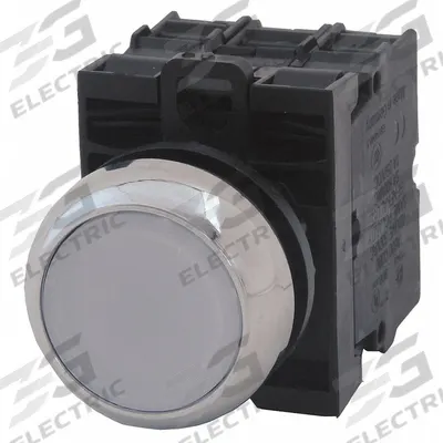 EATON Illuminated Push Button: Illuminated, Flush Profile, Metallic, 22 mm - Illuminated Flush-Mount Push Buttons
