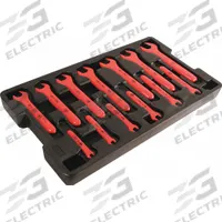 WIHA Open End Wrench Set: Alloy Steel, Urethane Insulated, 13 Tools, 10° Opening Angle (Deg.), Box (MPN 20194). Key specifications — attr309745: Yes; attr309746: Box; attr309754: Urethane Insulated; attr309753: Alloy Steel; attr324938: WIHA.