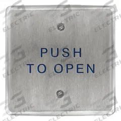 BEA Exit Push Button: 4 1/2 in Ht, 5/8 in Dp, 4 1/2 in Wd, ADA Compliant, Aluminum/Stainless Steel (MPN 10PBS45). Key specifications — Product Type: Exit Push Button; Operation Type: Push; ADA Compliant: Yes; Brand: BEA; Color: Gray.