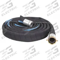 Water Discharge Hose: 3 in Hose Inside Dia., 125 psi, Black, 3 in x 3 in Fitting Size, 25 ft Hose Lg (MPN RD300-25MF-G). Key specifications — Temp. Range: -25° to 200°F; Hose Color: Black; Brand: CONTINENTAL.