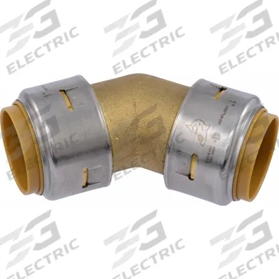 SHARKBITE Push-Fit Elbow Fitting: 1 in Pipe x 1 in Pipe Size - Standard Brass Push-to-Connect Tube Fittings