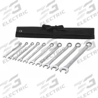 WESTWARD Combination Wrench Set: Alloy Steel, Satin, 10 Tools, 1/4 in to 3/4 in Range of Head Sizes (MPN 54DG01). Key specifications — attr309520: Satin; attr309519: Alloy Steel; attr324929: WESTWARD; attr309512: Pouch; attr309522: No; attr309533: No.