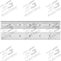 STARRETT Steel Rule: C404R-72, 6 ft, 0.1 in Thick, 1/64 in, Chrome, Black, Rigid, Satin, SAE, Rule. Key specifications — attr939978: 1/64 in; attr934745: STARRETT; attr944509: Chrome; attr939993: Decimal; attr986193: Etched.