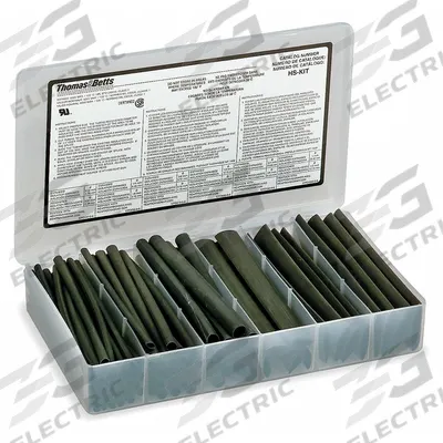 SHRINK-KON Heat Shrink Tubing Kit: 74 Pieces, 1/2 in/1/4 in/1 in/3/16 in/3/4 in/3/8 in - Heat Shrink Tubing Assortment Kits
