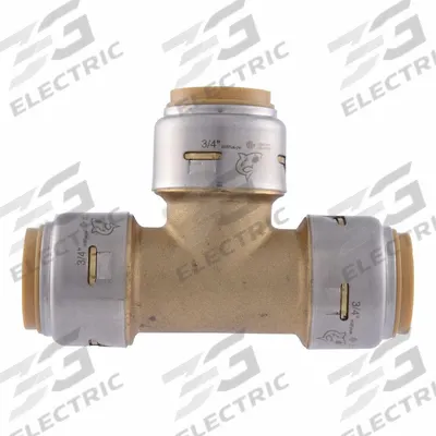 SHARKBITE MAX Push-Fit Tee Fitting: Tee - Standard Brass Push-to-Connect Tube Fittings