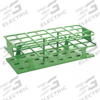 Tube Rack: 3 1/2 in Overall Wd, 11 in Overall Ht, 4 3/8 in Overall Lg, POM, Green, (24) Wells (MPN HS27515C). Key specifications — Material: POM; Mounting Location: Benchtop; Color: Green; Product Type: Test Tube Rack; Total Holding Capacity: (24) Wells; Brand: HEATHROW SCIENTIFIC.