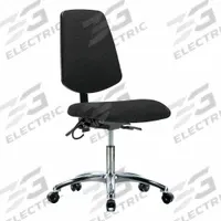ESD Chair: Fabric, Armless, Ht Range 19 in to 24 in, 18 1/2 in Seat Wd, 17 in Seat Dp, 5 Casters (MPN BR-ESD-FDHCH-MB-CR-T1-A0-EC-ESDBLK). Key specifications — Foot Support: No; Back Tilt Backward: 13.5°; Back Tilt Forward: 10.5°; Base Material: Aluminum; Brand: APPROVED VENDOR; Product Type: ESD Chair; ESD-Safe: ESD-Safe; Seat Tilt Backward: 3°.