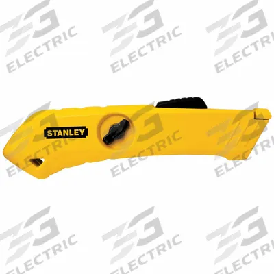STANLEY Safety Knife: 6 1/2 in Overall Lg, Textured, 1 3/4 in Overall Wd, Metal - Automatic Retracting Utility Knives
