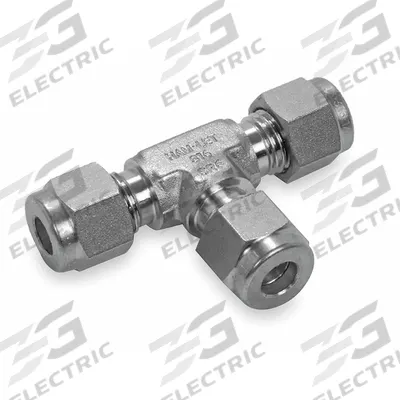 HAM-LET Compression Tee Fitting: 22 mm OD x 22 mm OD x 22 mm OD Fitting Size - Double-Ferrule Stainless Steel Fittings