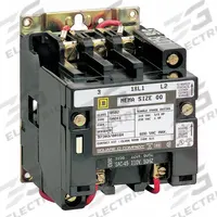 SQUARE D NEMA Magnetic Contactor: Non-Reversing, 3 Poles, NEMA Size 3, 90 A, 480V AC (MPN 8502SEO2V06). Key specifications — Brand: SQUARE D.