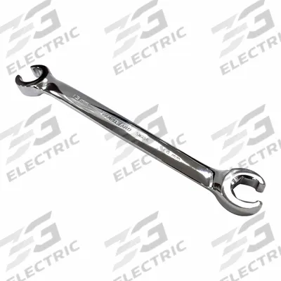 WESTWARD Flare Nut Wrench: Alloy Steel, Polish, 13 mm_14 mm Head Size - Metric, Double End, Standard-Head, 6-Point, Flare Nut Wrenches