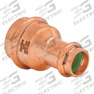 QUICKFITTING SUREPRESS Press Copper Coupling: 1 in CTS x 1/2 in CTS size - Plumbing Copper & Bronze Press Tube Fittings with Seal Window