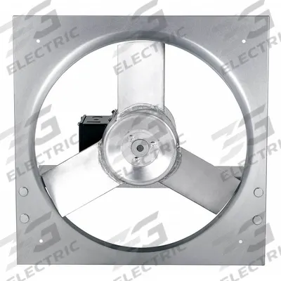 Dayton Exhaust Fan: 18 in Blade, 1/3 hp, 3,689 cfm, 208-230/460V AC, 3 ph - Standard Direct-Drive Panel Exhaust Fans