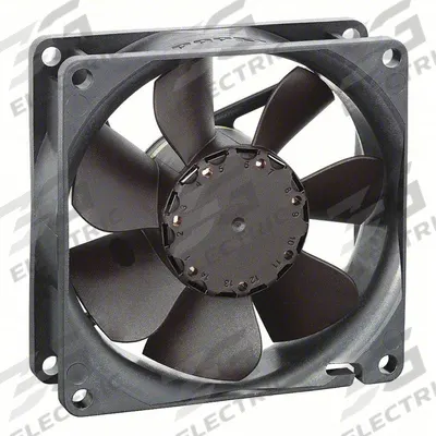 EBM Axial Fan: 270 cfh Airflow @ 0.000 in SP, 5 5/16 in Ht, 1 1/2 in Dp, Plug-In - Standard Square Axial Fans