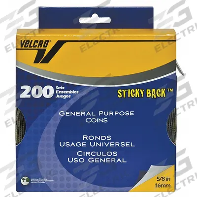 VELCRO BRAND Hook-and-Loop Fastener: Disc, 3/4 in Overall Dia, Hook-and-Loop, Beige - Pre-Cut Discs