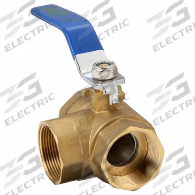 APPROVED VENDOR Manual Three-Way Ball Valve: 1 1/2 in, Brass, L Flow, FNPT x FNPT x FNPT - T-Port Brass Ball Valves